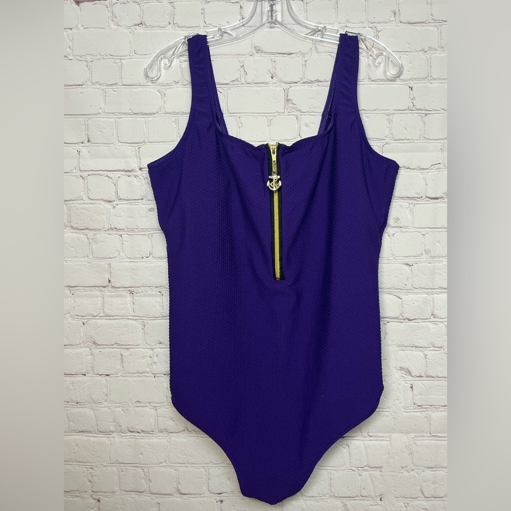 Vintage Christina One Piece Purple Textured Swimsuit